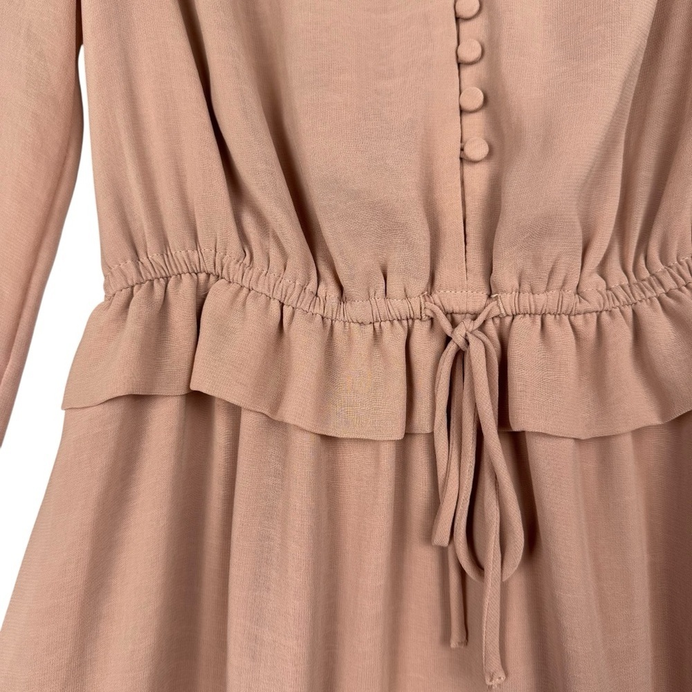 H&M Flowy Ruffles Dress Size 2 V-neck Button front - Picture 2 of 7